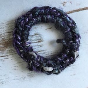 Textured, multicolor Handmade crocheted scrunchie